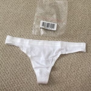 NEW Victoria’s Secret White Cotton Blend Thong String New in Packaging Medium